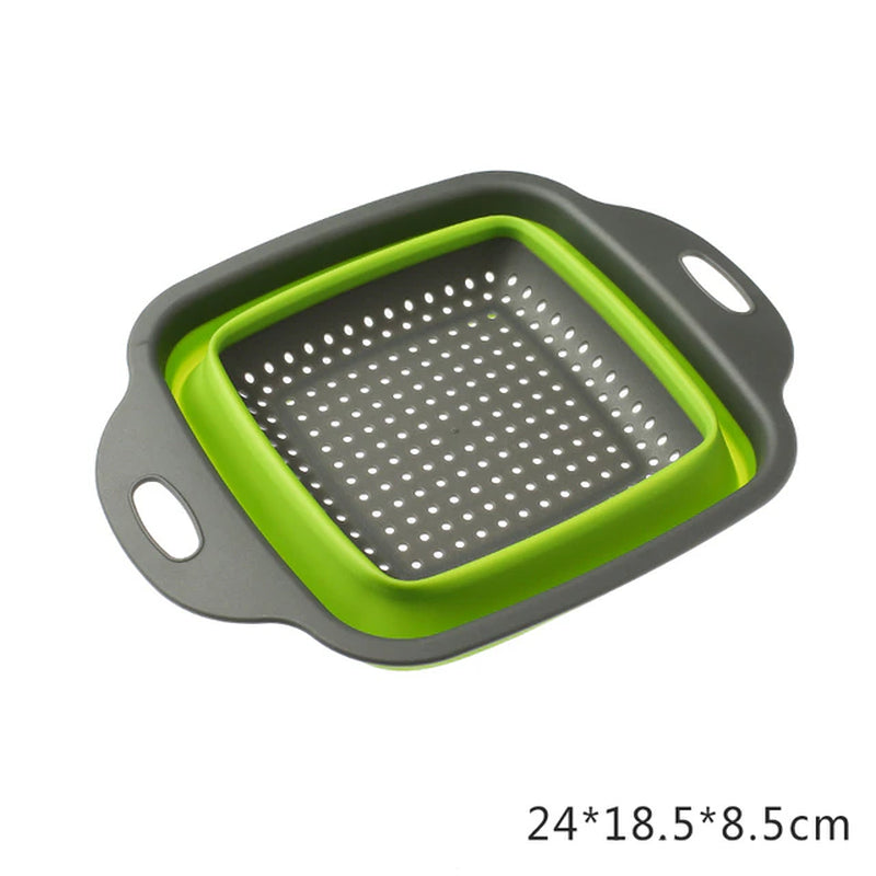 2022 Foldable Vegetable Washing Basket Vegetable Fruit Filter Portable Colander Collapsible Drainer Kitchen Accessories Gadgets