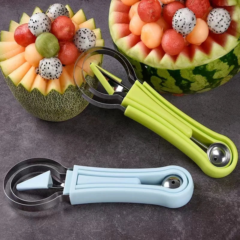 Watermelon Slicer Cutter Scoop Fruit Carving Knife Cutter Fruit Platter Fruit Dig Pulp Separator Kitchen Home Gadgets Tools