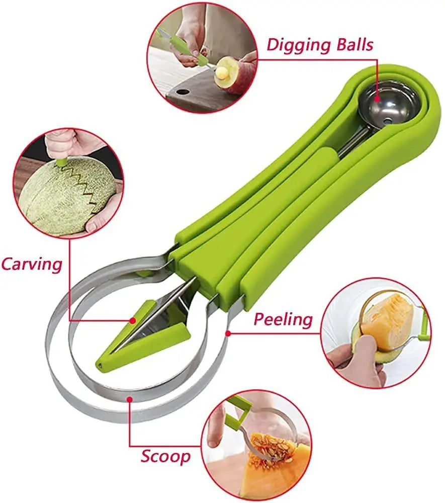 Watermelon Slicer Cutter Scoop Fruit Carving Knife Cutter Fruit Platter Fruit Dig Pulp Separator Kitchen Home Gadgets Tools