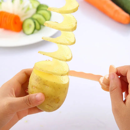 Spiral Potato Cutter Twisted Slice Potato Tower Whirlwind Potato Cut Diy Creative Fruit and Vegetable Spiral Slicer for Kitchen