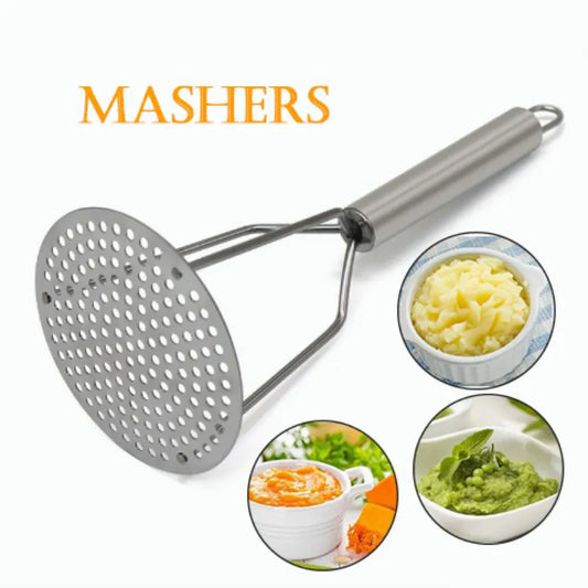 Stainless Steel Potato Masher Crush Vegetable Fruit Press Maker Vegetable Masher Kitchen Tool Gadget Kitchen Accessories